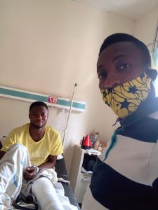 Asante Kotoko skipper Annan pays Osei Kwame a visit after successful surgery