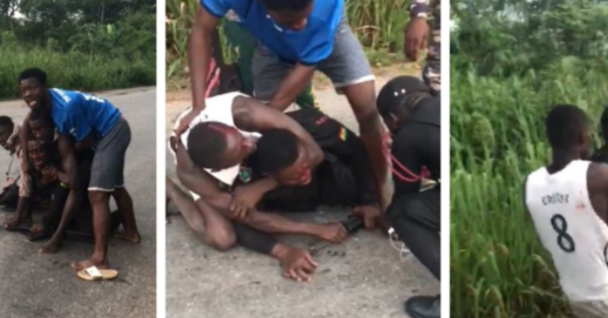 Police man and civilian fighting at Kumawu